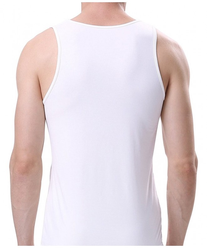 Men's Luxury 3 Pack Cotton White Tank Undershirts - CI1802AEQ65