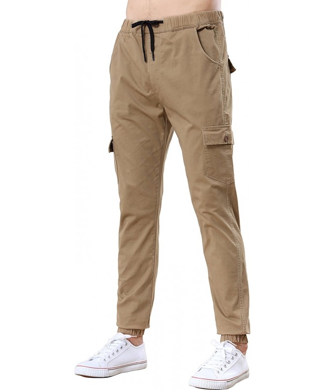 Men's Chino Jogger Pants - Casual Straight Tapered Trousers With ...