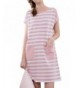 Asherbaby Striped Nightgown Nightwear Pockets