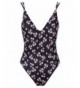 SWIMANDTAN Plunge Floral Print Swimsuit