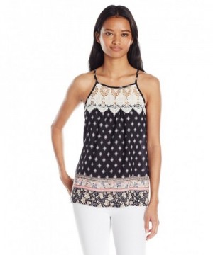 Jolt Womens Printed Woven Crochet