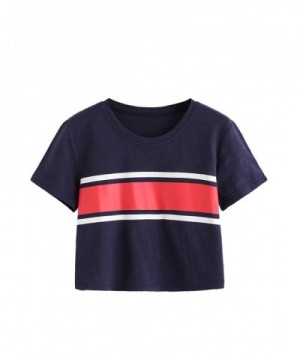 MakeMeChic Womens Contrast Striped T Shirt