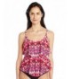 Ocean Avenue Womens Tankini Raspberry