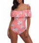 bathing shoulder monokini stylish tropical