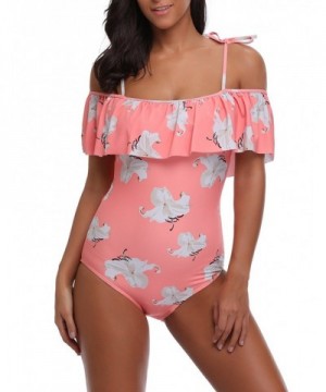 bathing shoulder monokini stylish tropical