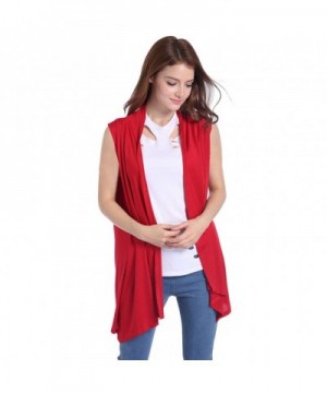 Lusiyu Womens Sleeveless Cardigan Asymmetric