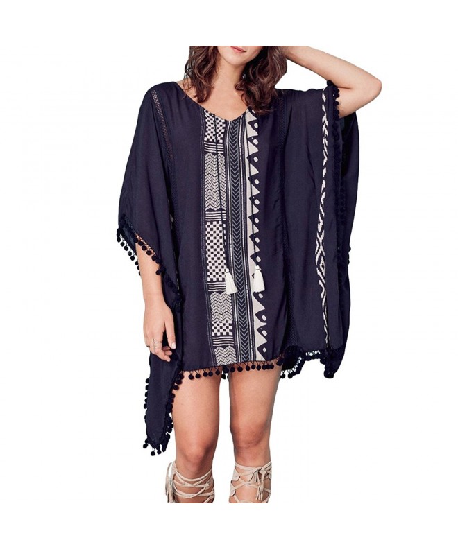 Womens Bathing Coverups V Neck Tassel