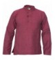 Cotton Grandad Collarless Pocket Maroon