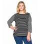 Ruby Rd Womens Boat Neck Striped