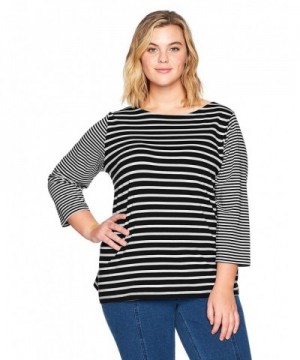Ruby Rd Womens Boat Neck Striped