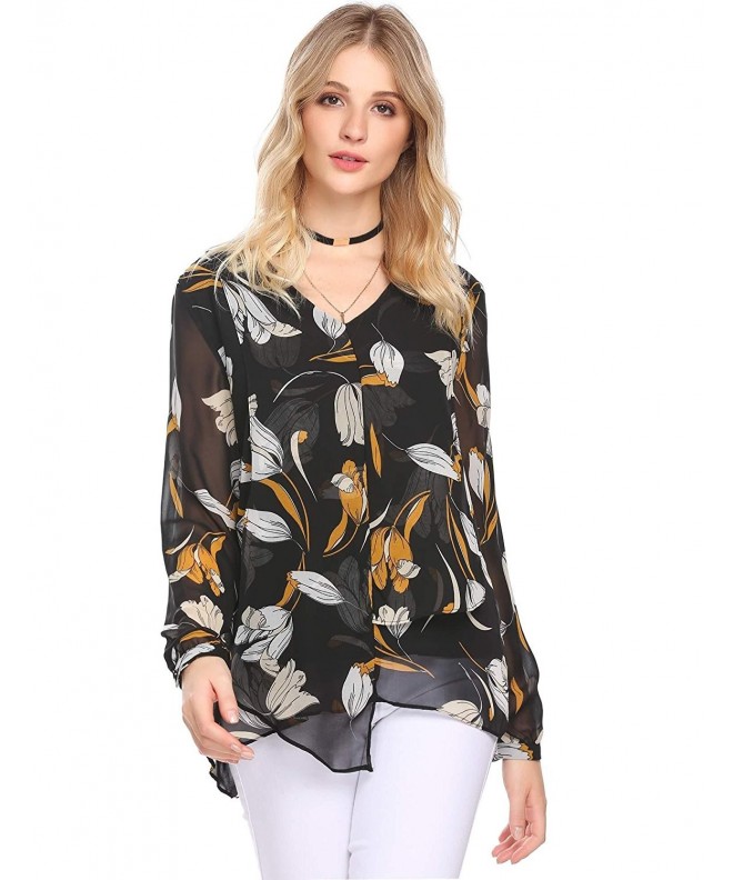 Venena Womens Floral Printed Chiffon