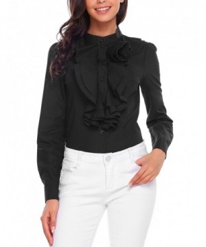 Hersife Sleeve Blouse Ruffle Button