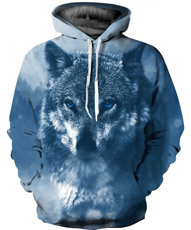 Unisex Wolves Realistic 3D Digital Print Pullover Hoodie Hooded ...