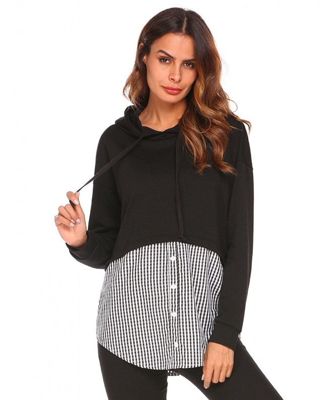 Zeagoo Womens Checkered Hoodie Sweatshirts