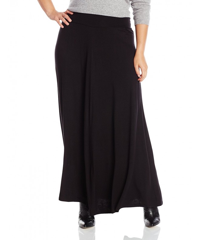 Womens Plus size Solid Skirt black