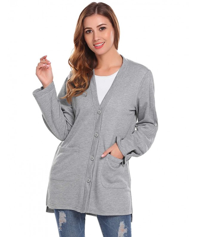 Mofavor Womens V Neck Sleeve Cardigan