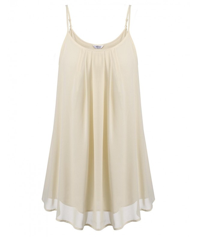 Womens Vintage Pleated Camisole Apricot