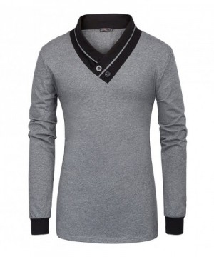 Mens Cotton V Neck Button Sleeve