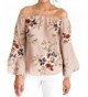 Glamaker Womens Shoulder Floral Sleeves