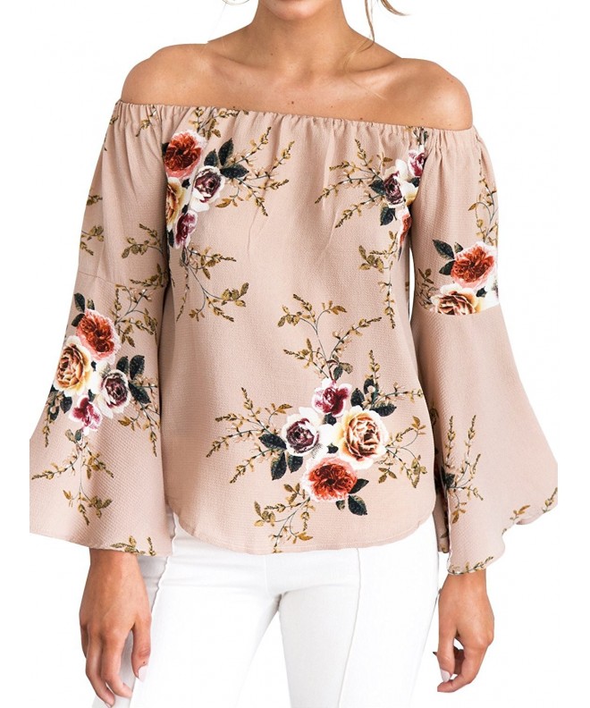 Glamaker Womens Shoulder Floral Sleeves