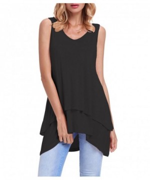 Womens Sleeveless Summer Ruffle Casual