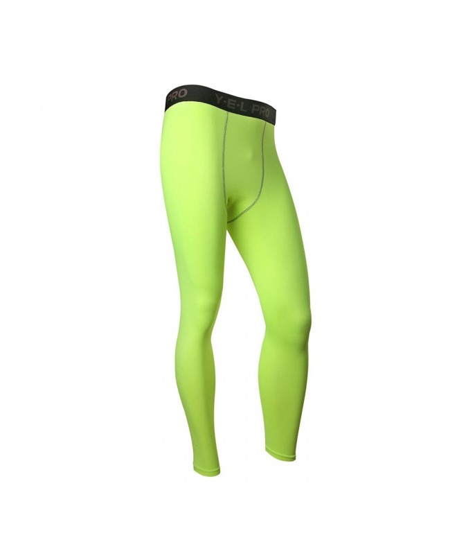 Men's Athletic Compression Pants - Green - CA12B1LF7BZ