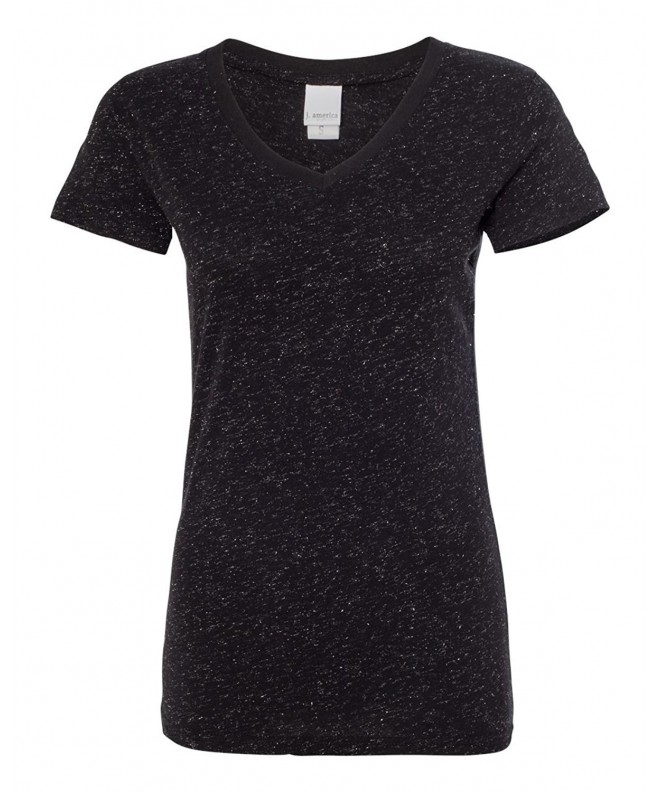 J America Glitter T Shirt 8136 LG Black