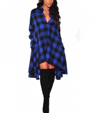 Olrain Womens Plaids Irregular Casual