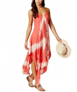 Tie Dye Handkerchief Dress Cover Up Coral