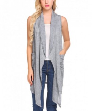 Jeere Womens Sleeveless Asymetric Cardigan