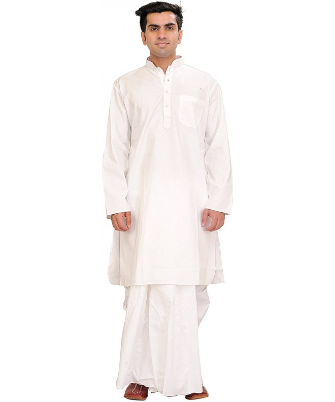 Exotic India Bright White Plain Dhoti