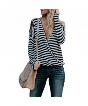 Womens V Neck Sleeve Striped T Shirt