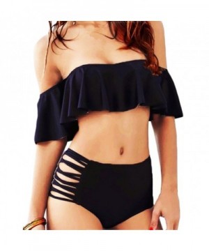 Womens Shoulder Swimsuits Waisted Bikini