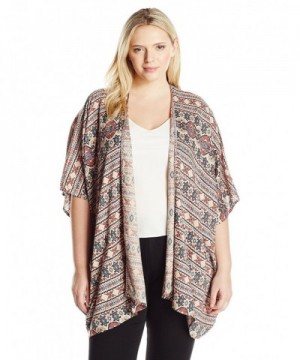 Angie Womens Printed Kimono Multi