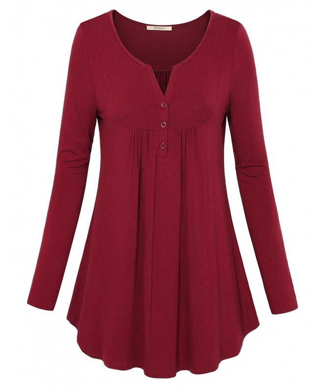 Bebonnie Casual Pleated Button Up Pullover