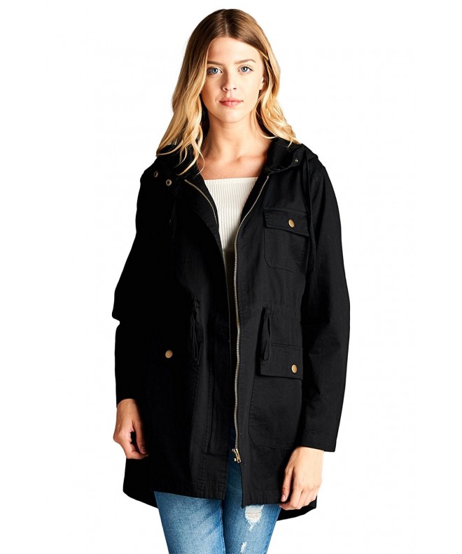 Vialumi Womens Hooded Utility Jacket