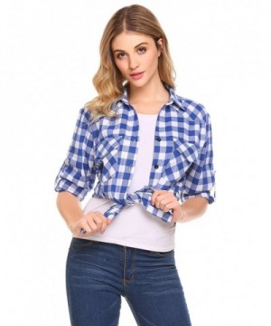 Dozenla Casual Cuffed Boyfriend Flannel