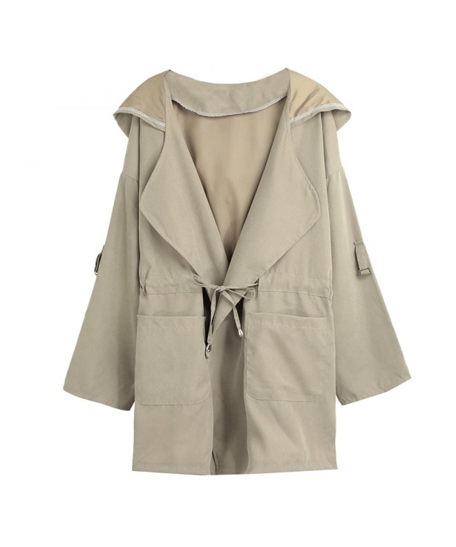 Anself Casual Drawstring Anoraks Military