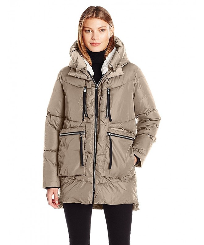 Steve Madden Womens Puffer Parka