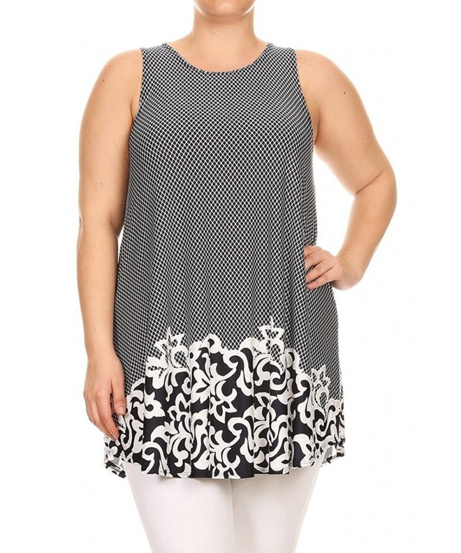 Womens Multi Printed Scalloped Abstract