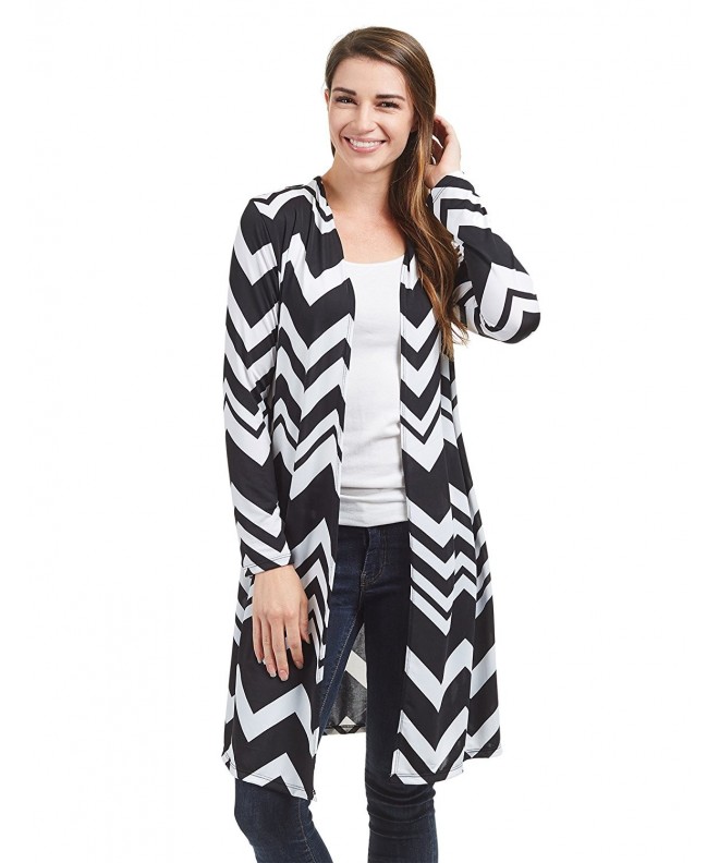 WSK1480 Womens Sleeve Cardigan Chev_White