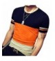 LOGEEYAR Short Sleeve Contrast Stitching T Shirt