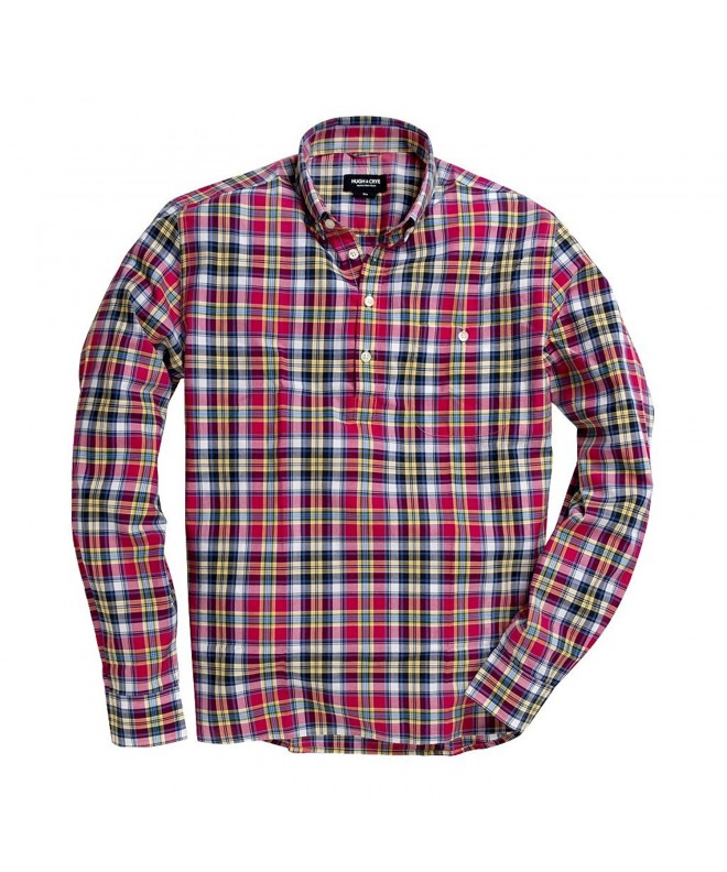 Men's Button-Down Collar Casual Shirt - Plaid Madras Athletic Fit ...