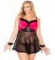 Coquette Plus Size Stretch Fishnet Babydoll