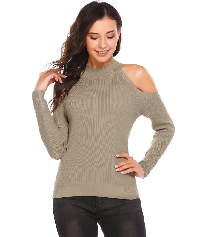 Zeagoo Shoulder Knitted Sweater Pullover