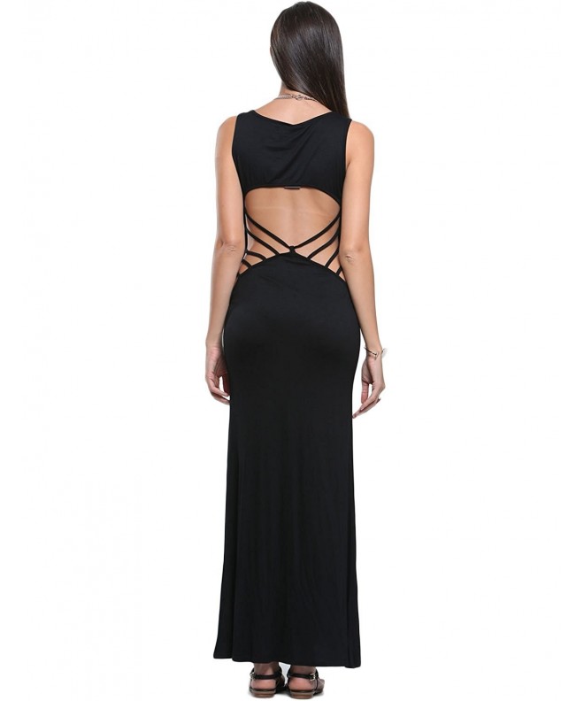 Persun Womens Black Party Dress