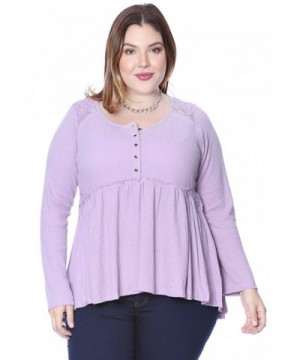 Grayson Shop Babydoll Henley Lavender