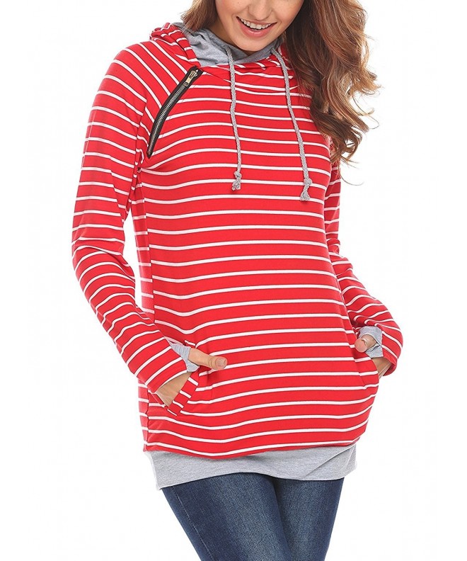 Womens Double Sweatshirt Pockets Pullover