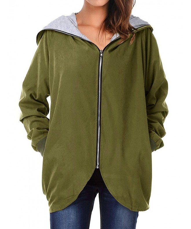 Romacci Womens Hooded Zip up Lightweight