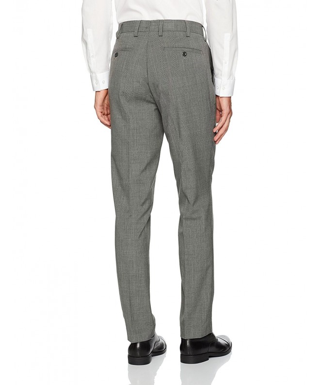 Men's Modern Fit Flat Front Pattern Dress Pant - Grey Glen Plaid ...